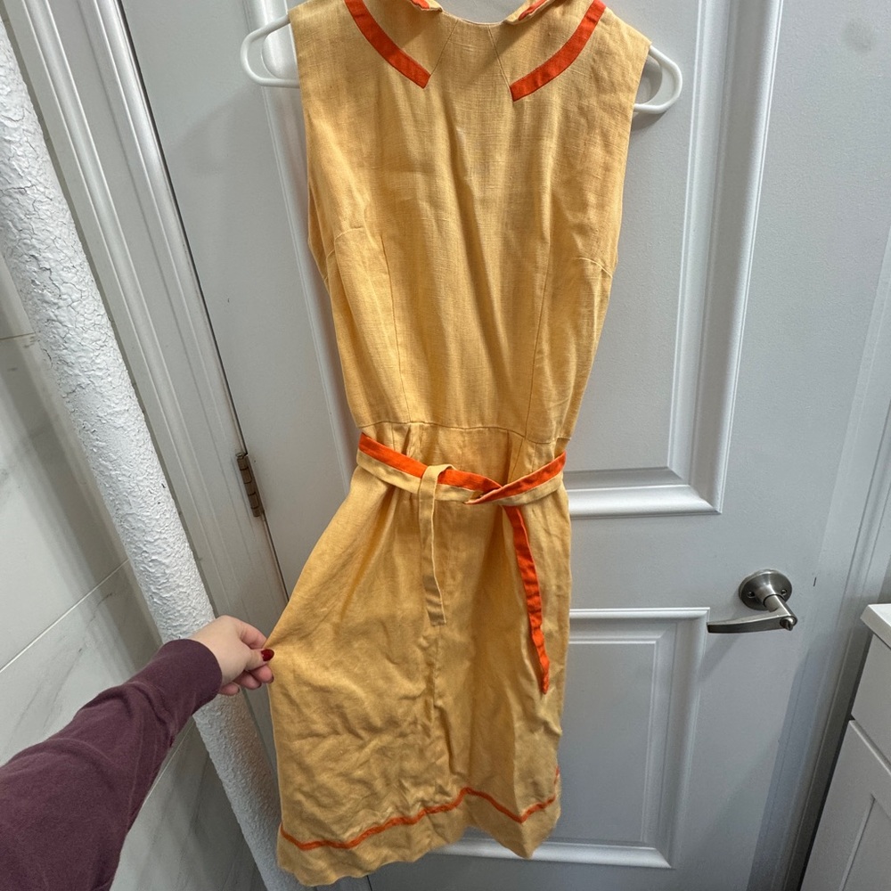 Vintage Yellow Dress with Orange Accents